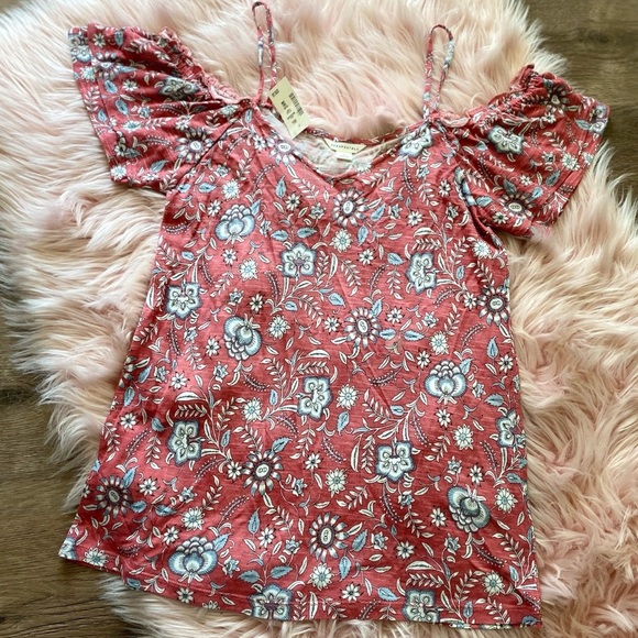 NWT Aeropostale Floral Cold-Shoulder Top - Picture 4 of 5